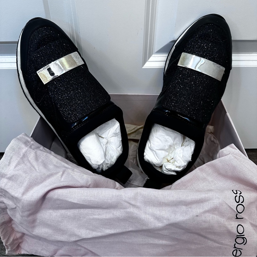Sergio Rossi Black Black Sneakers Size: EU 38 US8 All seasons